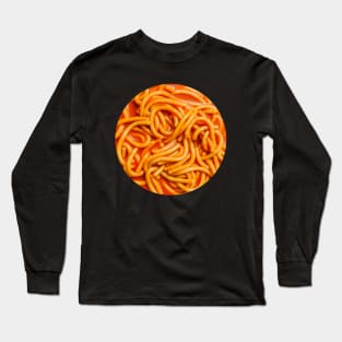 Spaghetti Noodles in Tomato Sauce Circle Photograph Long Sleeve T-Shirt